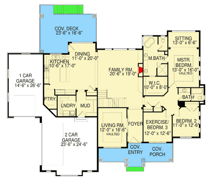 Plan 290042IY: Expandable European House Plan - Floor Plan - Main Level - European, Traditional