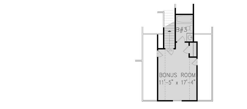 Plan 25635GE: Charming Three-Bed Farmhouse with Optional Bonus Room - Floor Plan - Bonus Over Garage - Cottage, Country, Farmhouse