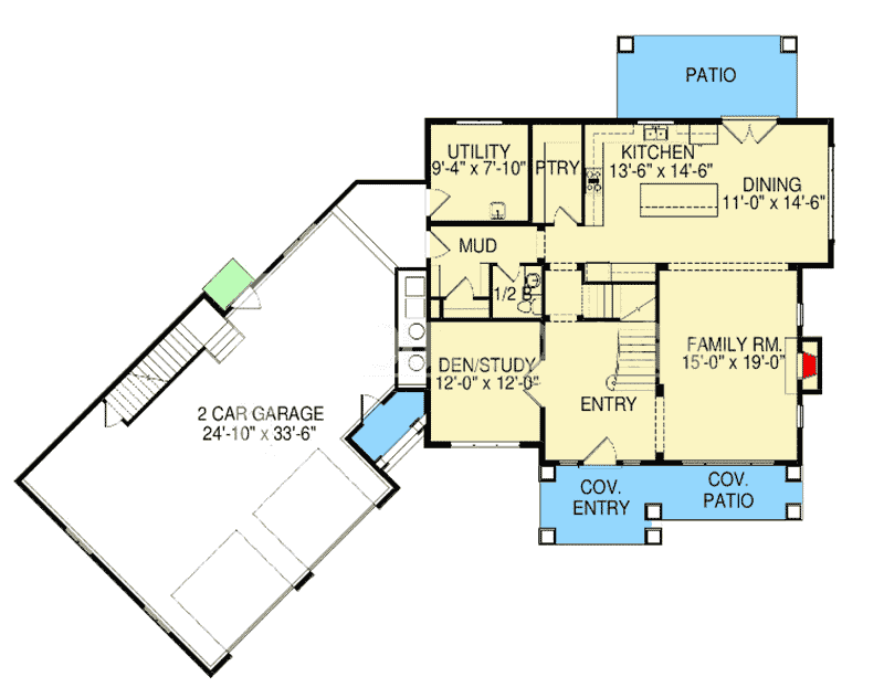 Plan 290043IY: Sturdy Craftsman House Plan with Giant Master Suite - Floor Plan - Main Level - Craftsman, Northwest