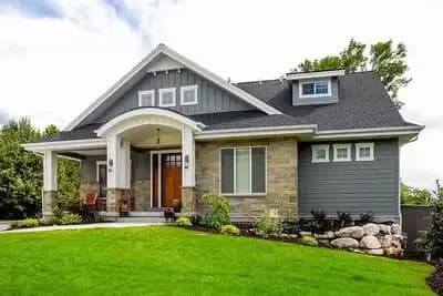 Craftsman Cottage with Barrel-Arched Covered Entry
