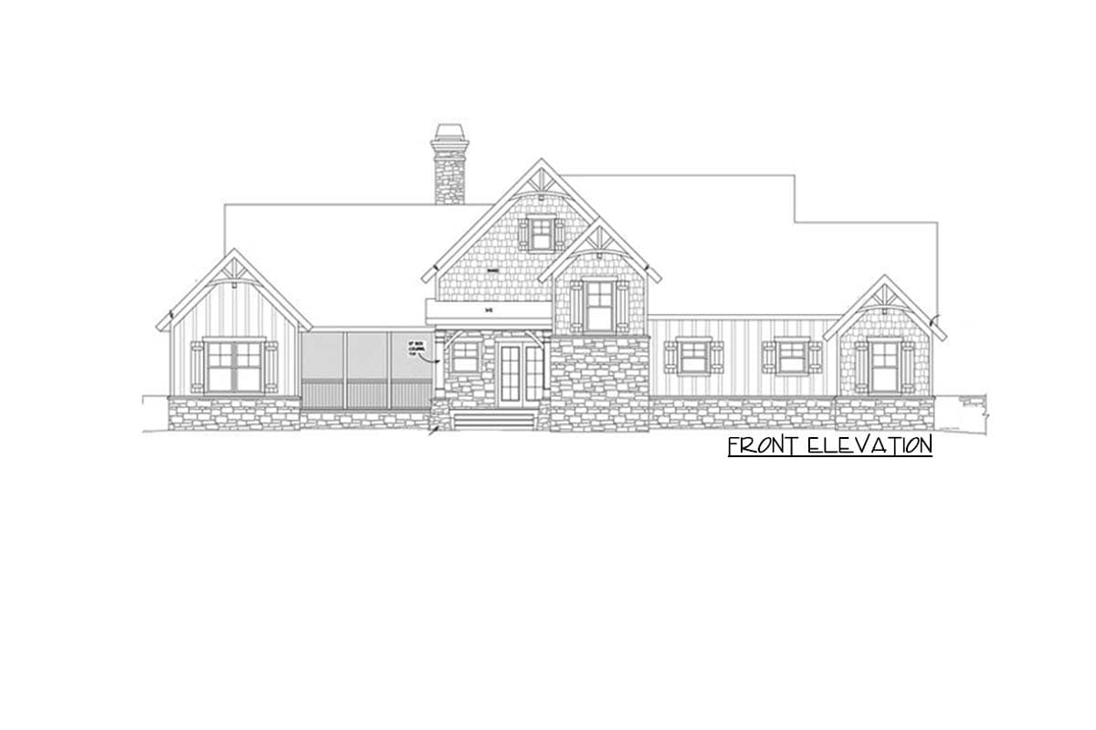 Plan 92383MX: Big Dogtrot House Plan with Lower Level Expansion - 2219 Sq Ft - Image #5 - Country, Craftsman, Mountain, Rustic, Vacation