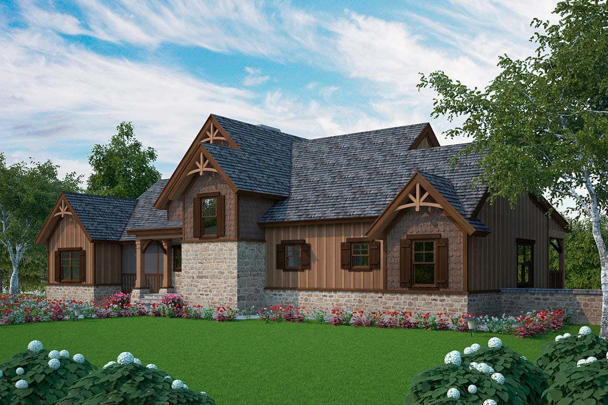 Plan 92383MX: Big Dogtrot House Plan with Lower Level Expansion - 2219 Sq Ft - Image #4 - Country, Craftsman, Mountain, Rustic, Vacation