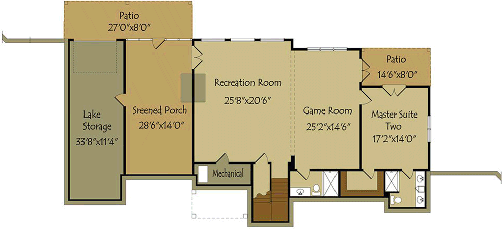 Plan 92383MX: Big Dogtrot House Plan with Lower Level Expansion - 2219 Sq Ft - Floor Plan - Optional Lower Level - Country, Craftsman, Mountain, Rustic, Vacation