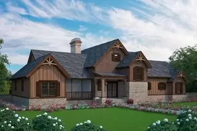 Big Dogtrot House Plan with Lower Level Expansion - 2219 Sq Ft