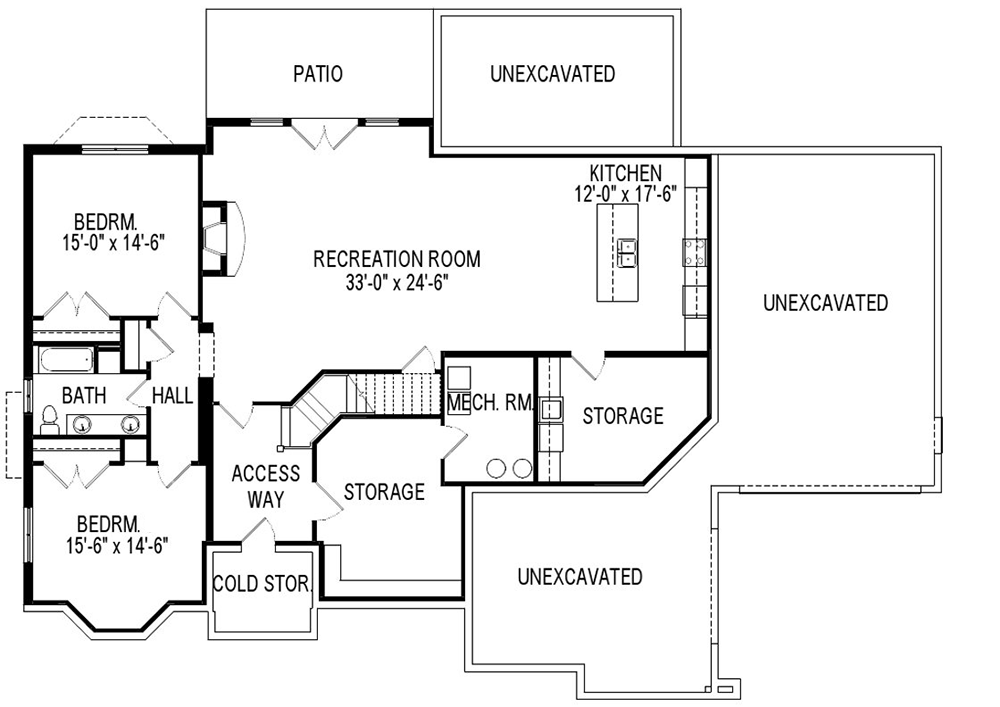 Plan 290060IY: European House Plan with Optional Finished Lower Level - Floor Plan - Optional Lower Level - European, French Country, Transitional