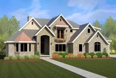 European House Plan with Optional Finished Lower Level