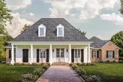 4-Bed Acadian House Plan With 3-Car Garage