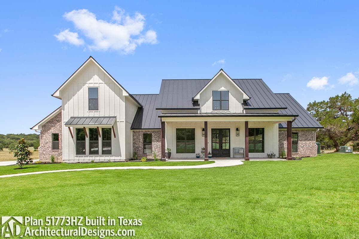 build gallery item - Modern Farmhouse Plan 51773HZ Comes to Life in Texas