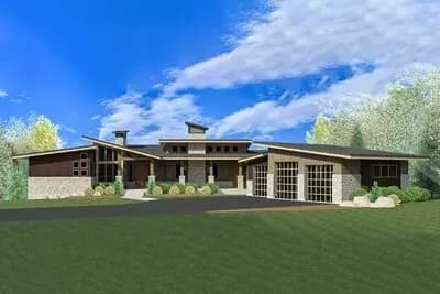 Modern Prairie House Plan with Expansion Possibilities