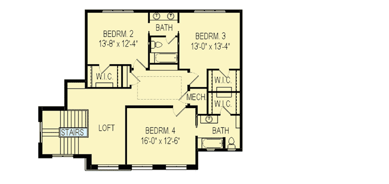 Plan 290065IY: For the Sloping Lot - Floor Plan - Second Level - European, Traditional