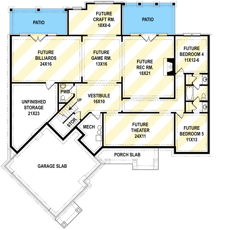 Plan 12311JL: Rugged Craftsman House Plan with Expansion Possibilities - 2764 Sq Ft - Floor Plan - Optional Lower Level - Craftsman, Mountain, Rustic