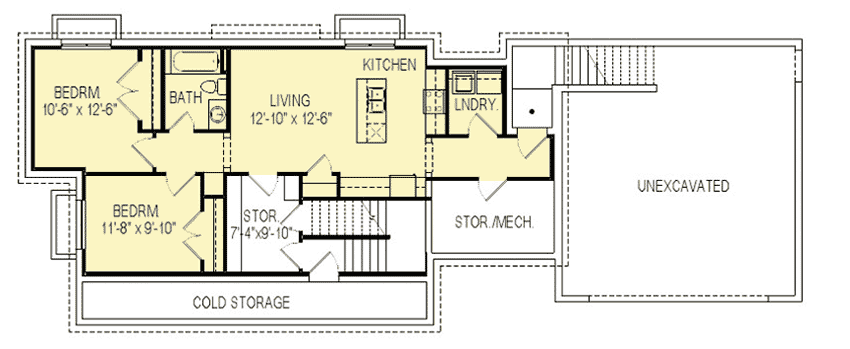 Plan 290072IY: Traditional House Plan with Optional Lower Level - Floor Plan - Optional Lower Level - Traditional