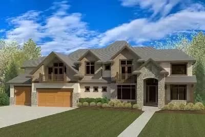 Rugged Craftsman House Plan with Master Balcony