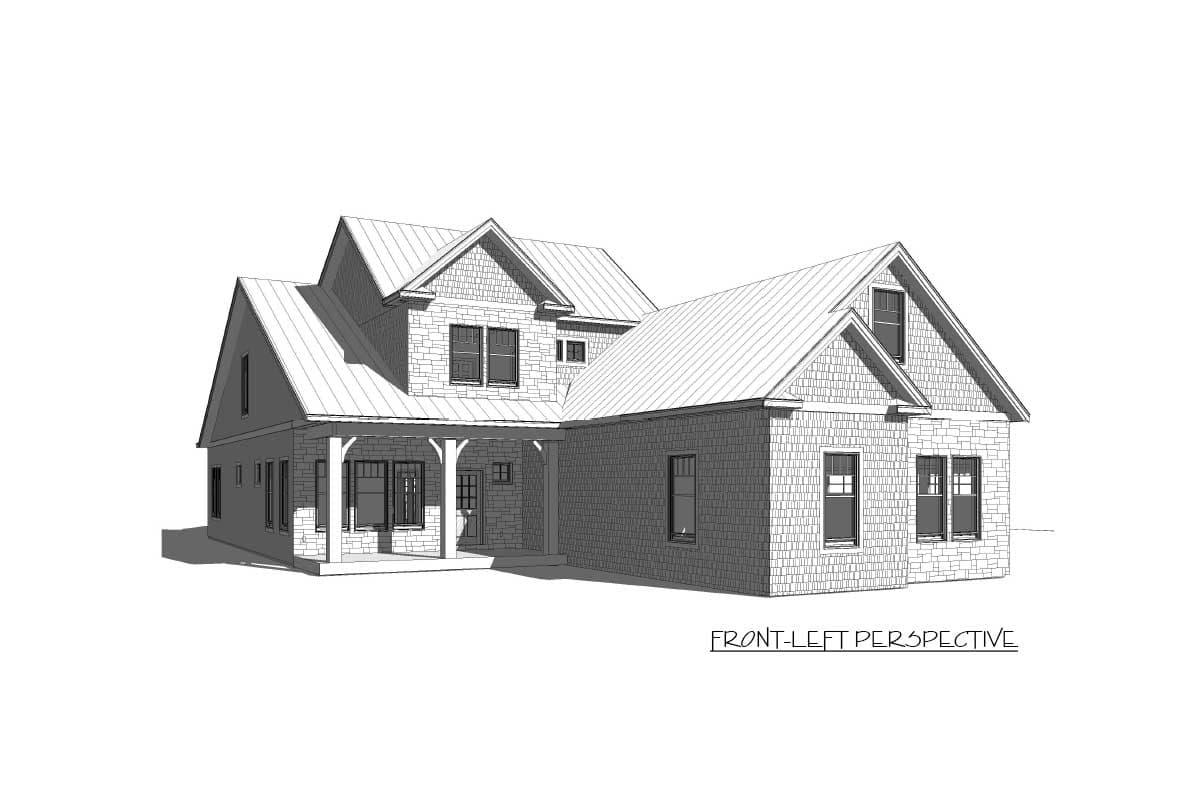 Plan 46319LA: Traditional House Plan with Two-Story Family Room - Image #4 - New American, Traditional