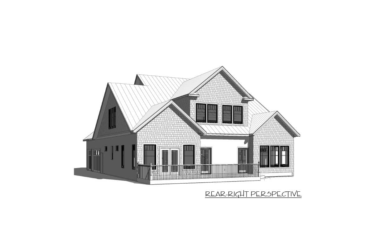 Plan 46319LA: Traditional House Plan with Two-Story Family Room - Image #5 - New American, Traditional