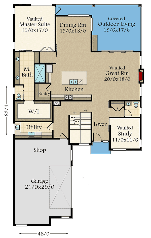 Plan 85213MS: Angular Modern House Plan with Master On Main - 3639 Sq Ft - Floor Plan - Main Level - Modern, Northwest