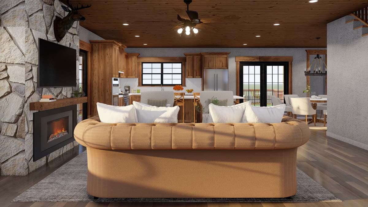 Plan 60701ND: Rustic 2-Bed Home Plan with Walkout Basement - 1766 Sq Ft - Image #7 - Cottage, Country, Mountain, Rustic, Southern, Vacation