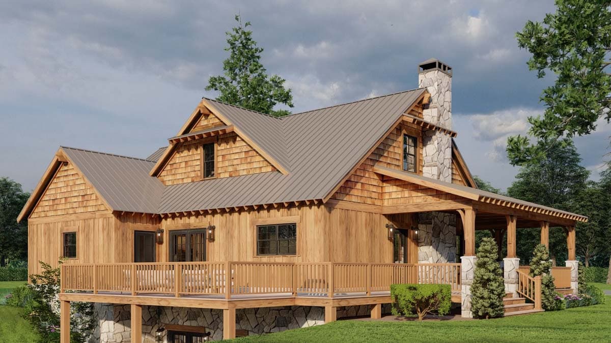 Plan 60701ND: Rustic 2-Bed Home Plan with Walkout Basement - 1766 Sq Ft - Image #15 - Cottage, Country, Mountain, Rustic, Southern, Vacation