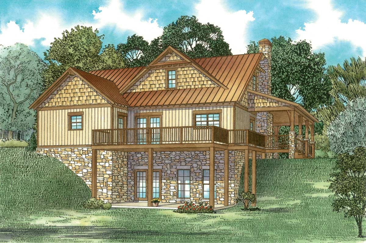 Plan 60701ND: Rustic 2-Bed Home Plan with Walkout Basement - 1766 Sq Ft - Image #19 - Cottage, Country, Mountain, Rustic, Southern, Vacation