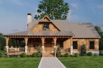 Rustic 2-Bed Home Plan with Walkout Basement - 1766 Sq Ft