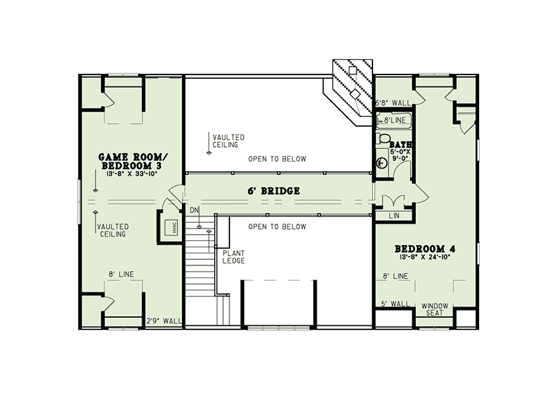 Plan 60702ND: Rustic Farmhouse With Wraparound Porch - Floor Plan - 2nd Floor - Country, Farmhouse, Rustic, Southern, Traditional