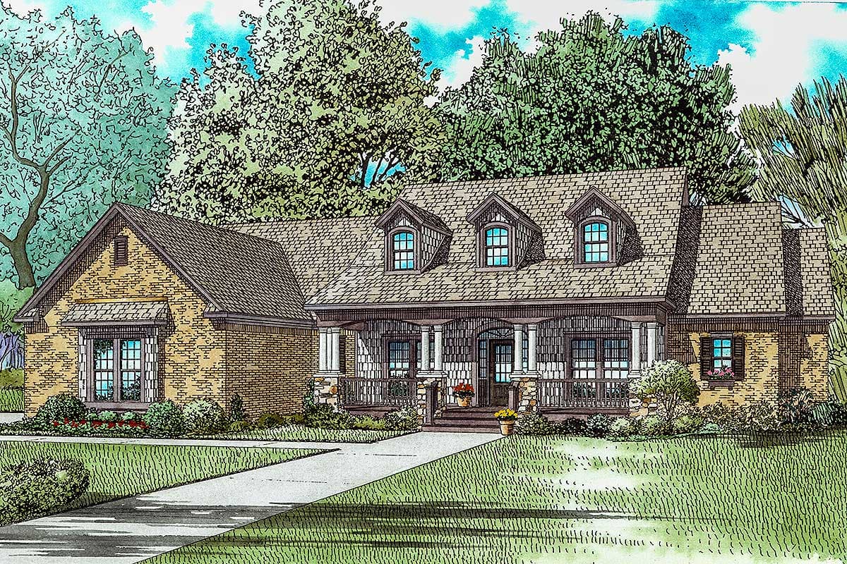 Plan 60703ND: Country Classic With Two Bonus Rooms Upstairs - 2245 Sq Ft - Image #17 - Country, Farmhouse, Southern, Traditional