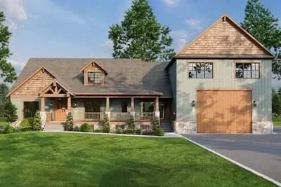 Country Home Plan With RV Garage And Upstairs Apartment - 2816 Sq Ft