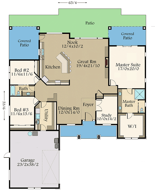 Plan 85218MS: Mountain Ranch Home Plan - Floor Plan - Main Level - Craftsman, Mountain, Northwest, Ranch
