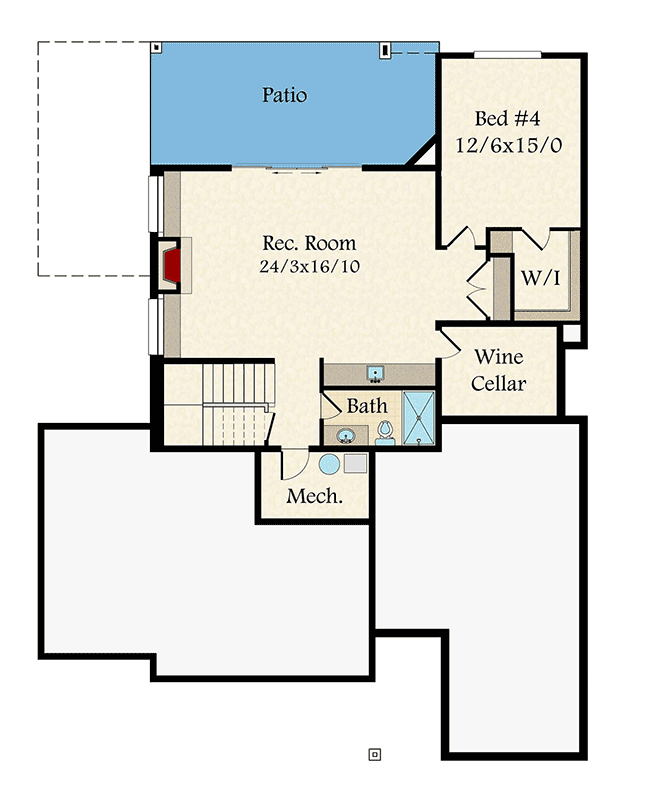 Plan 85223MS: Modern House Plan With Finished Lower Level - Floor Plan - Lower Level - Modern, Northwest, Prairie