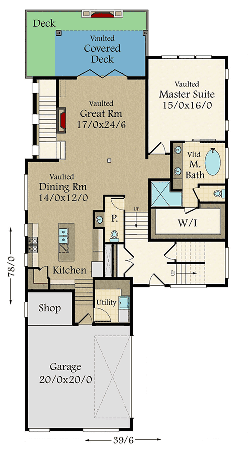 Plan 85224MS: Modern House Plan with Finished Lower Level - Floor Plan - Main Level - Contemporary, Modern, Northwest
