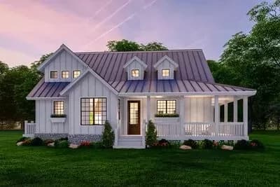 Expanded 3-Bed Modern Farmhouse House Plan - 2095 Sq Ft