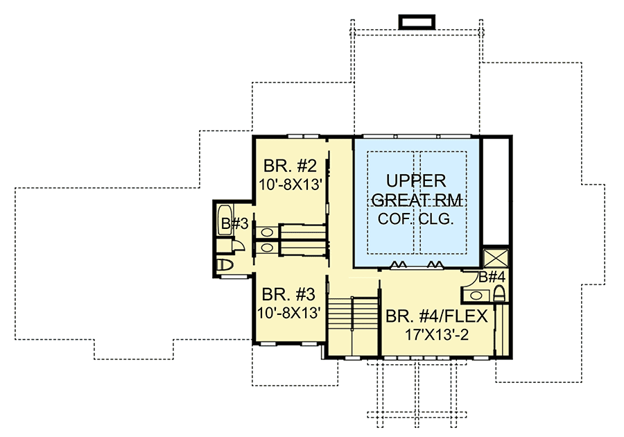 Plan 770004CED: Rugged Craftsman with Indoor and Outdoor Entertaining Spaces - Floor Plan - 2nd Floor - Craftsman, Mountain, Rustic