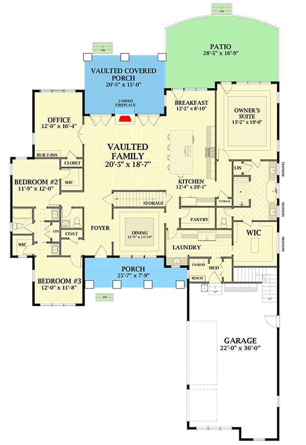 Plan 46325LA: Country Craftsman House Plan With Optional Second Floor - 3237 Sq Ft - Floor Plan - Main Level - Country, Craftsman, Traditional