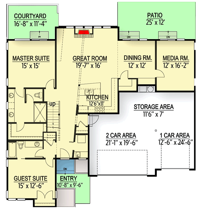 Plan 737000LVL: Ultra-Modern Beauty - Floor Plan - Main Level - Contemporary, Modern