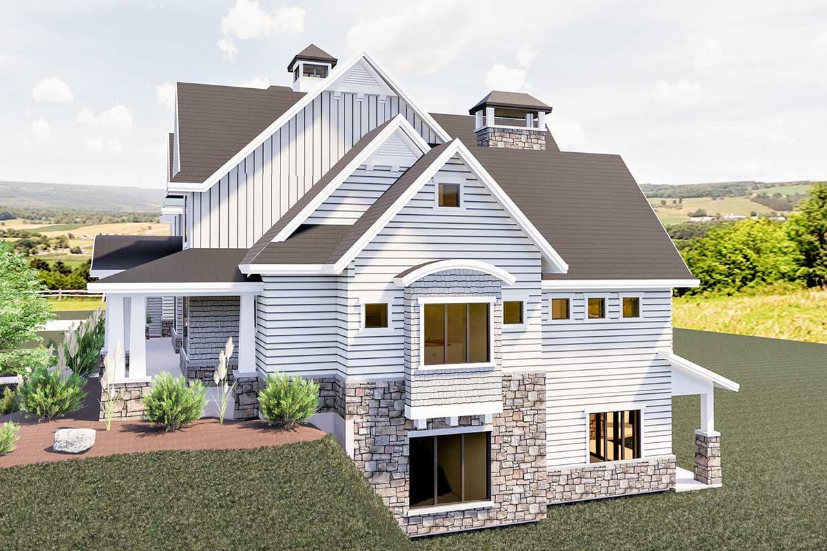 Plan 290085IY: Modern Farmhouse With Dramatic Views To The Rear - 5472 Sq Ft - Image #4 - Country, Craftsman, Farmhouse, New American