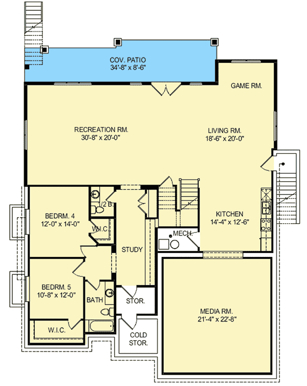 Plan 290090IY: Expandable Southern House Plan - Floor Plan - Optional Lower Level - Florida-Style, Southern