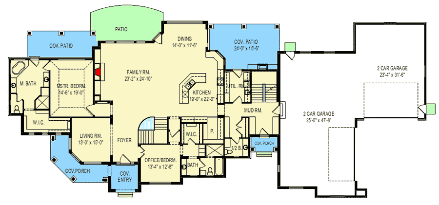 Plan 290091IY: Unique Multi-Generation House Plan - Floor Plan - Main Level - European, Traditional