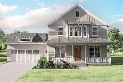 2-Story Modern Farmhouse Plan With Front Porch and Rear Covered Patio - 3516 Sq Ft