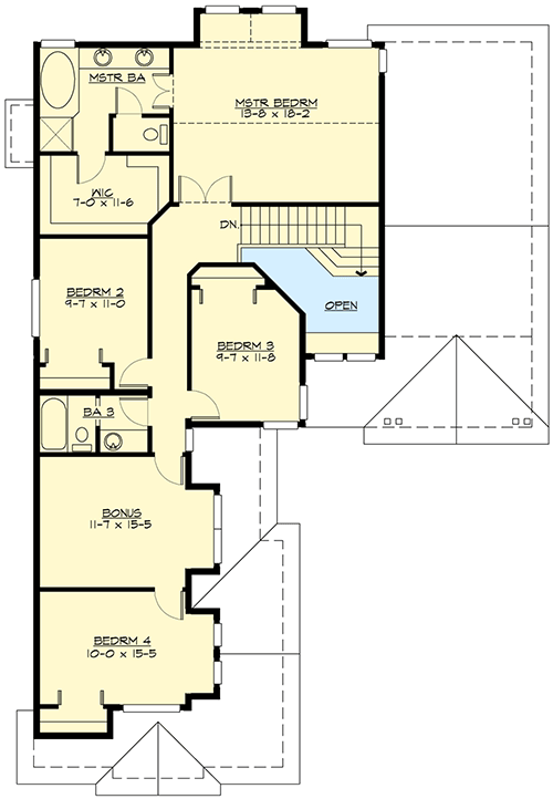 Plan 23718JD: Craftsman Family House Plan - Floor Plan - 2nd Floor - Craftsman, Northwest, Traditional