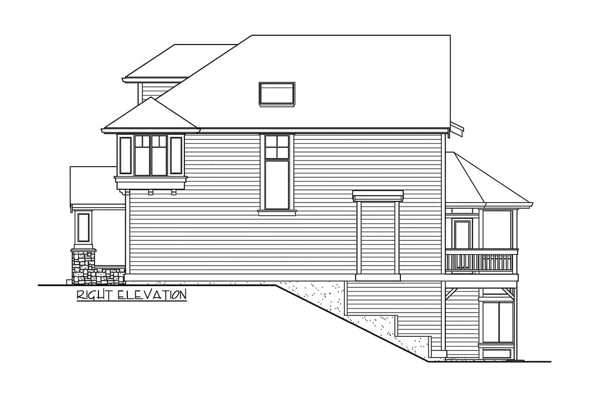 Plan 23719JD: Three Level Traditional House Plan with 4 Car Tandem Garage - Image #25 - Northwest, Shingle, Traditional