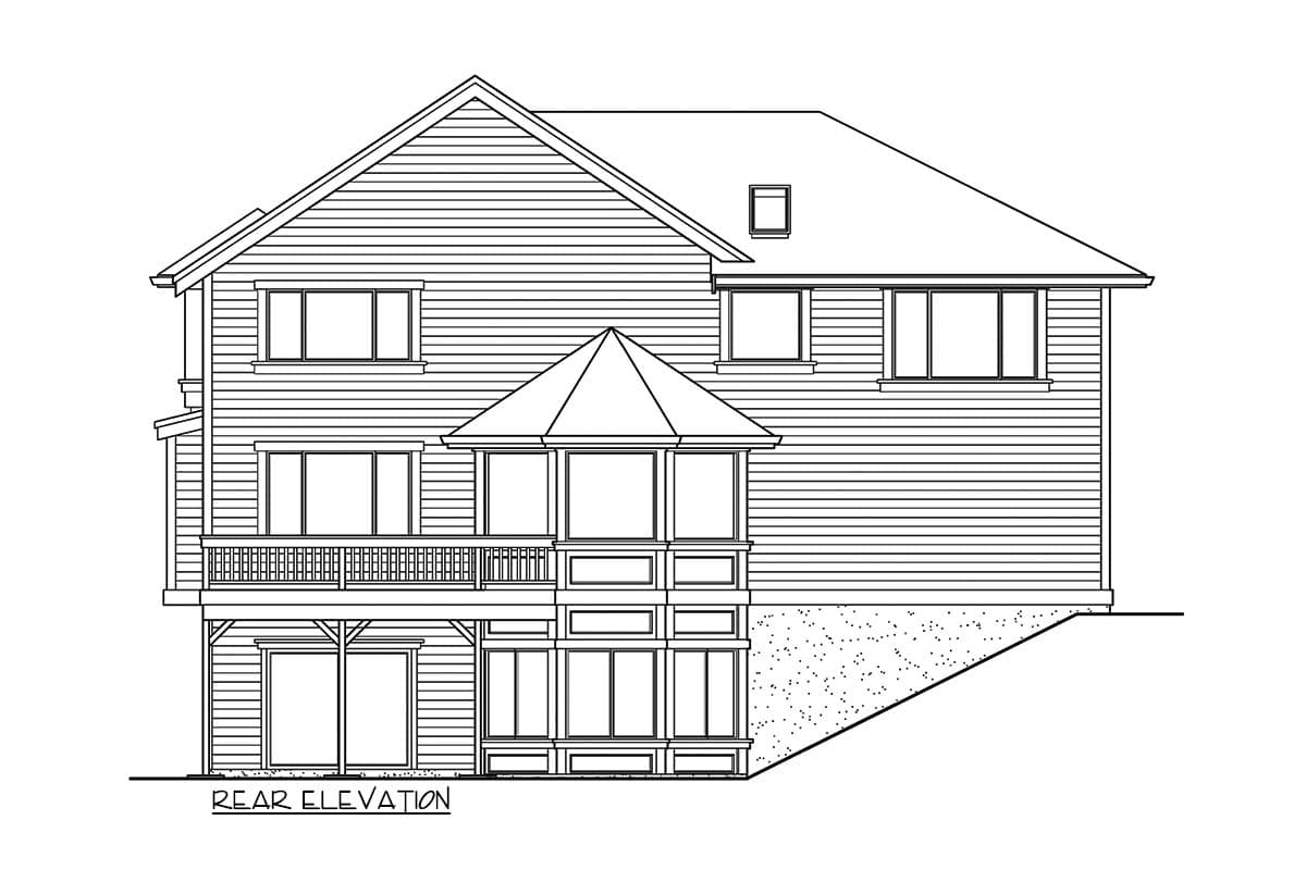 Plan 23719JD: Three Level Traditional House Plan with 4 Car Tandem Garage - Image #24 - Northwest, Shingle, Traditional