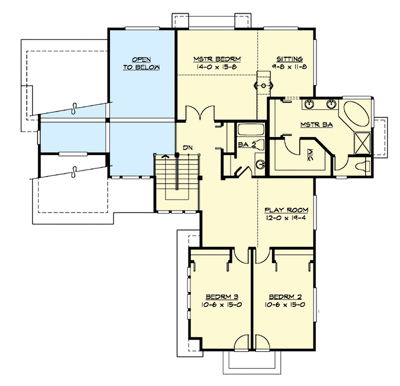 Plan 23720JD: Tri-Level Craftsman House Plan with Playroom and Rec Room - Floor Plan - 2nd Floor - Craftsman, Mountain, Northwest, Traditional