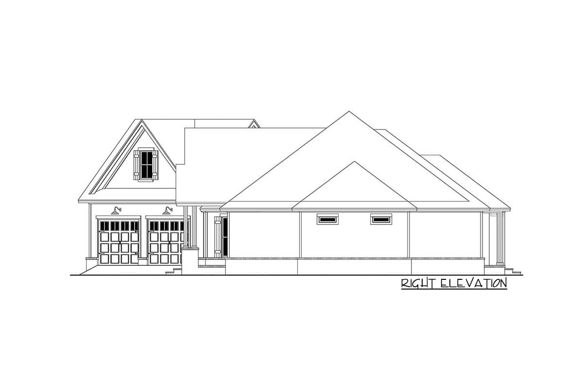 Plan 51774HZ: Contemporary Craftsman Plan with Bonus Room Over The Garage - Image #4 - Country, Craftsman, New American, Traditional