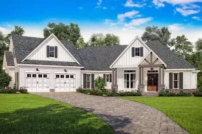 Contemporary Craftsman Plan with Bonus Room Over The Garage
