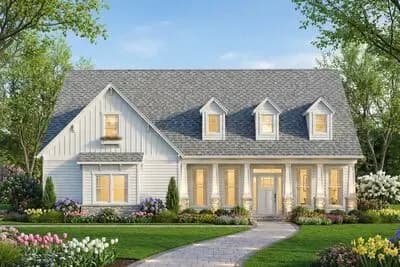 Country Home with Vaulted Spaces and a Bonus Option