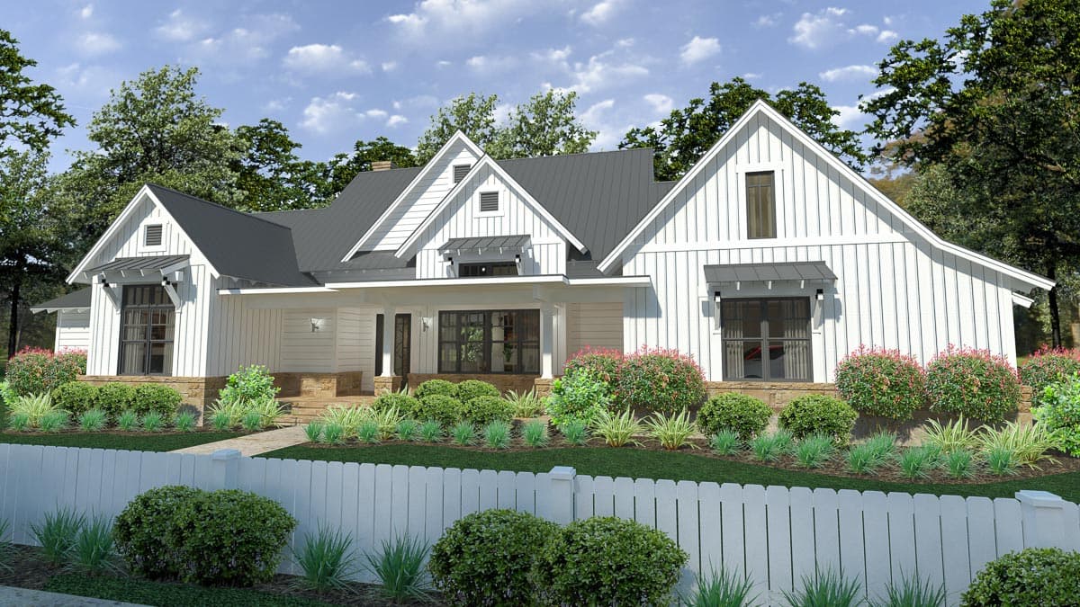 Plan 16900WG: Modern Farmhouse with Split Bedroom Layout and Outdoor Fireplace - 2393 Sq Ft - Image #10 - Country, Farmhouse, Modern Farmhouse, New American