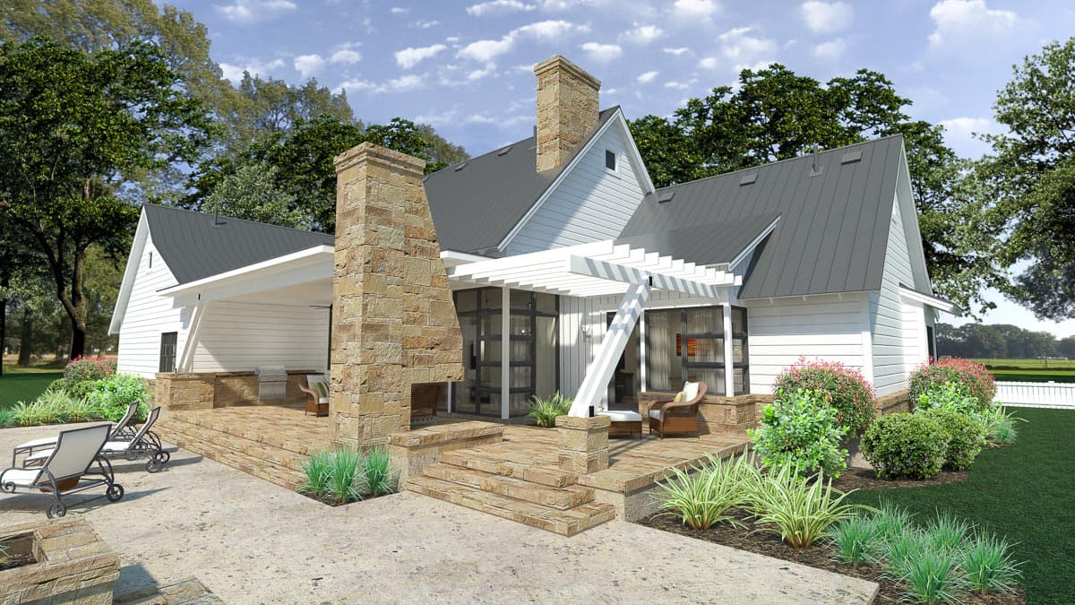 Plan 16900WG: Modern Farmhouse with Split Bedroom Layout and Outdoor Fireplace - 2393 Sq Ft - Image #6 - Country, Farmhouse, Modern Farmhouse, New American