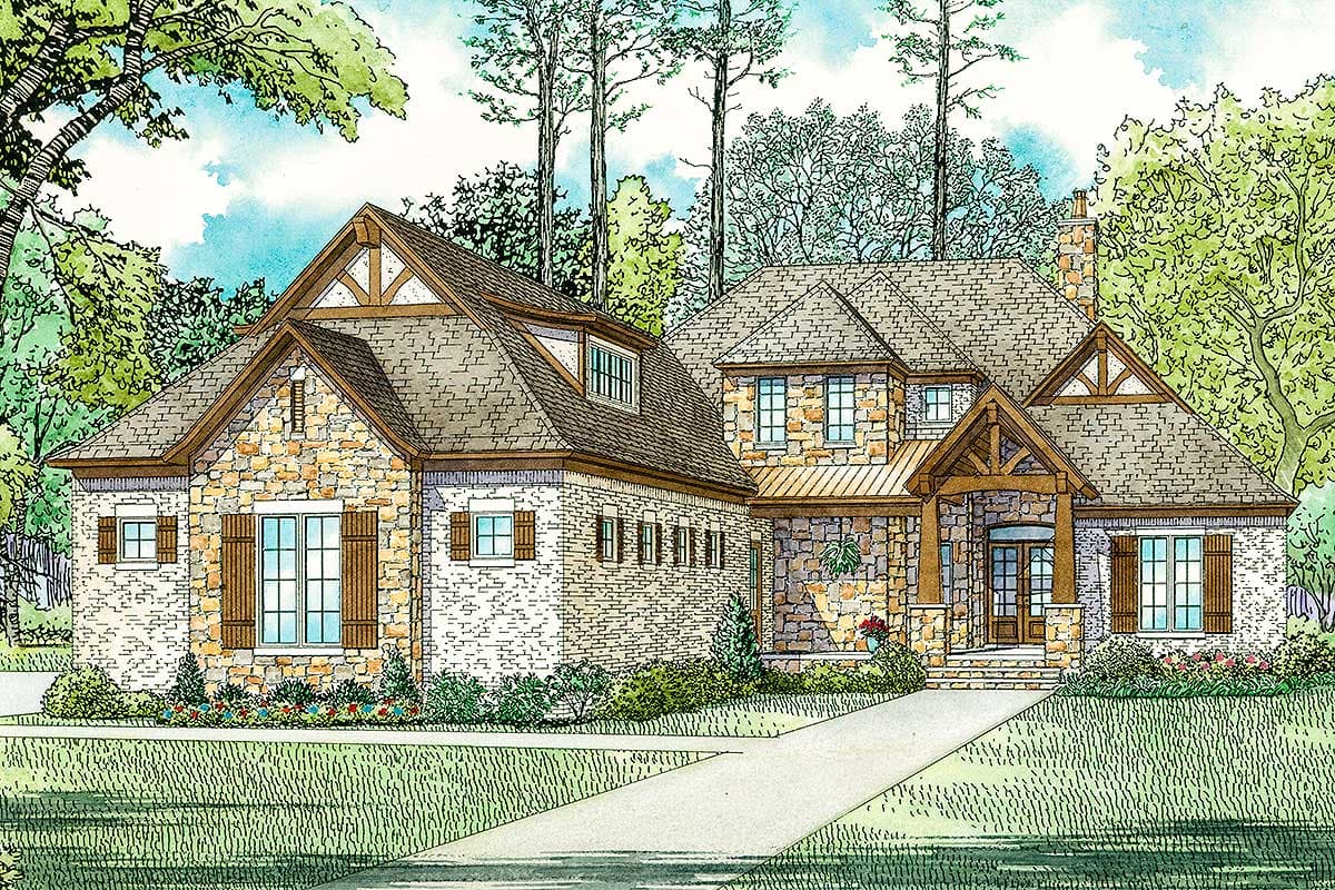 Plan 60705ND: Rustic Craftsman House Plan With Side-Load Garage And Bonus Room - Image #19 - Craftsman, French Country, Traditional