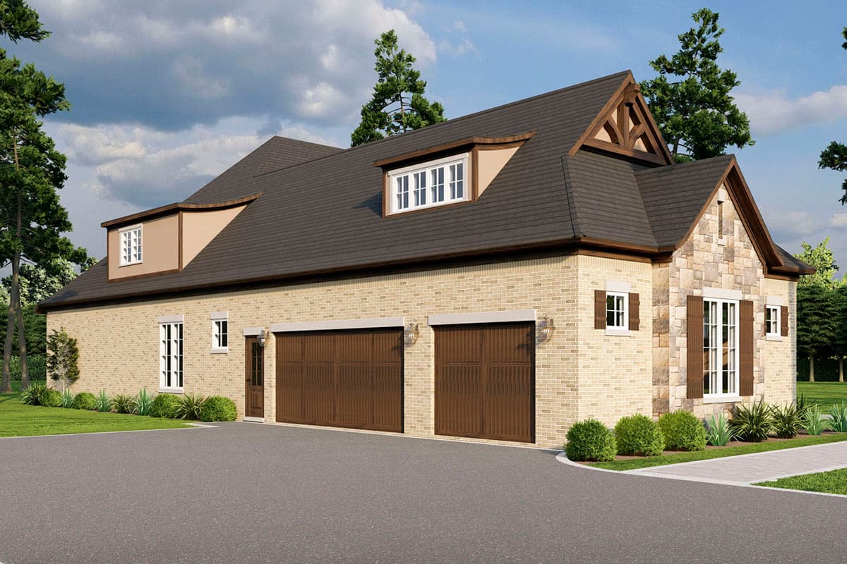 Plan 60705ND: Rustic Craftsman House Plan With Side-Load Garage And Bonus Room - Image #9 - Craftsman, French Country, Traditional