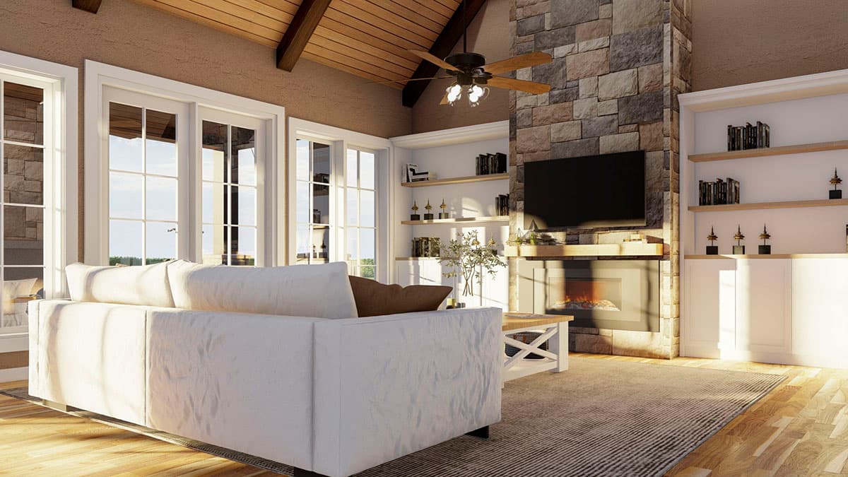 Plan 60705ND: Rustic Craftsman House Plan With Side-Load Garage And Bonus Room - Image #10 - Craftsman, French Country, Traditional